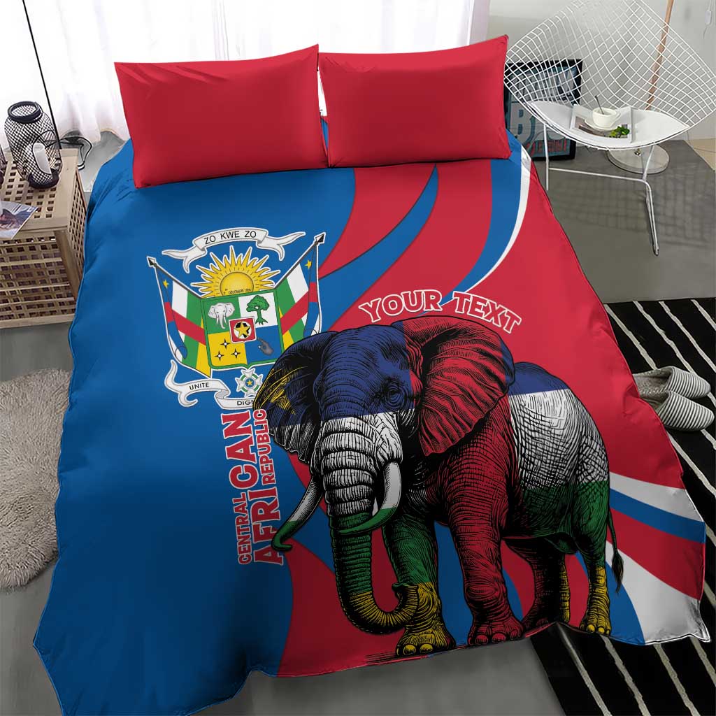 Personalised Central African Republic Bedding Set Elephant Coat Of Arms