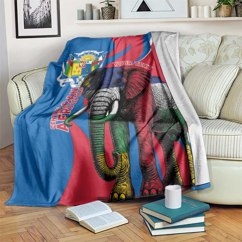 Personalised Central African Republic Blanket Elephant Coat Of Arms