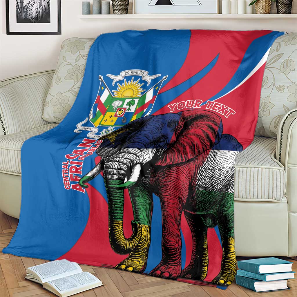 Personalised Central African Republic Blanket Elephant Coat Of Arms