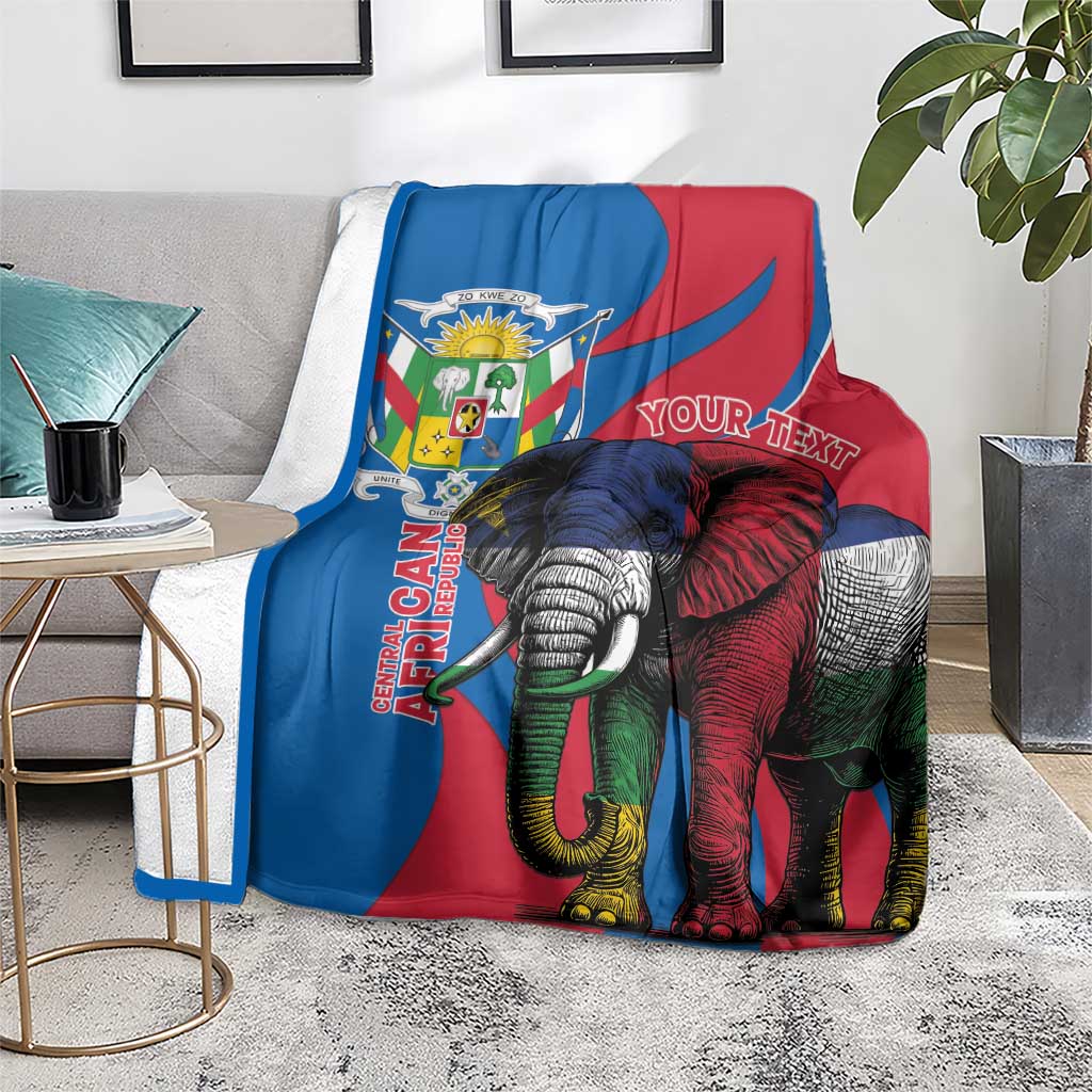 Personalised Central African Republic Blanket Elephant Coat Of Arms
