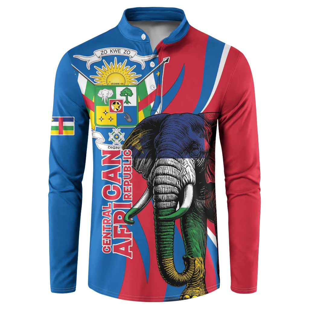 Personalised Central African Republic Button Sweatshirt Elephant Coat Of Arms