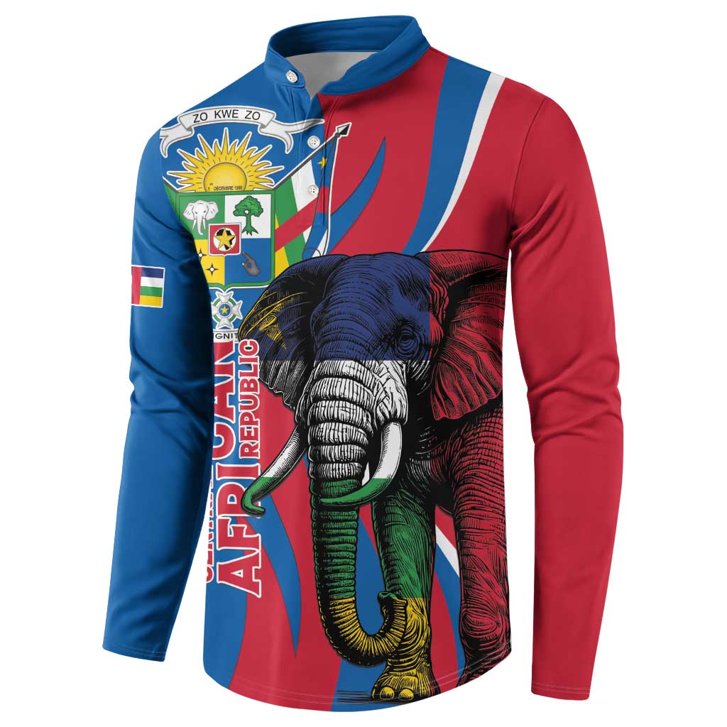 Personalised Central African Republic Button Sweatshirt Elephant Coat Of Arms