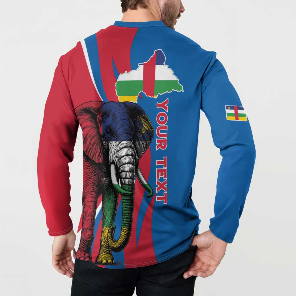 Personalised Central African Republic Button Sweatshirt Elephant Coat Of Arms