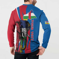 Personalised Central African Republic Button Sweatshirt Elephant Coat Of Arms
