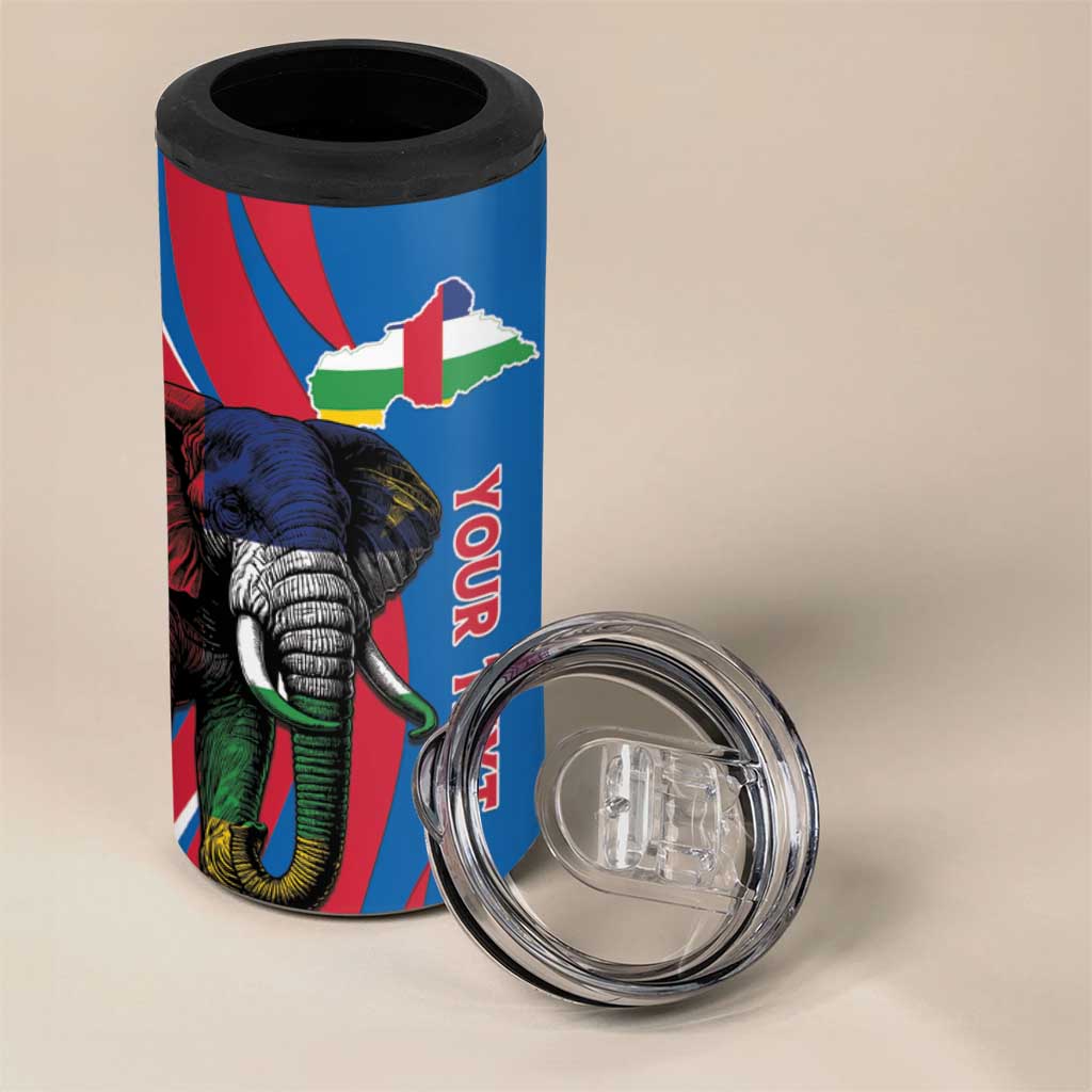 Personalised Central African Republic 4 in 1 Can Cooler Tumbler Elephant Coat Of Arms