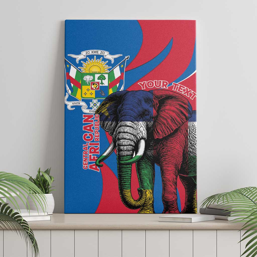 Personalised Central African Republic Canvas Wall Art Elephant Coat Of Arms