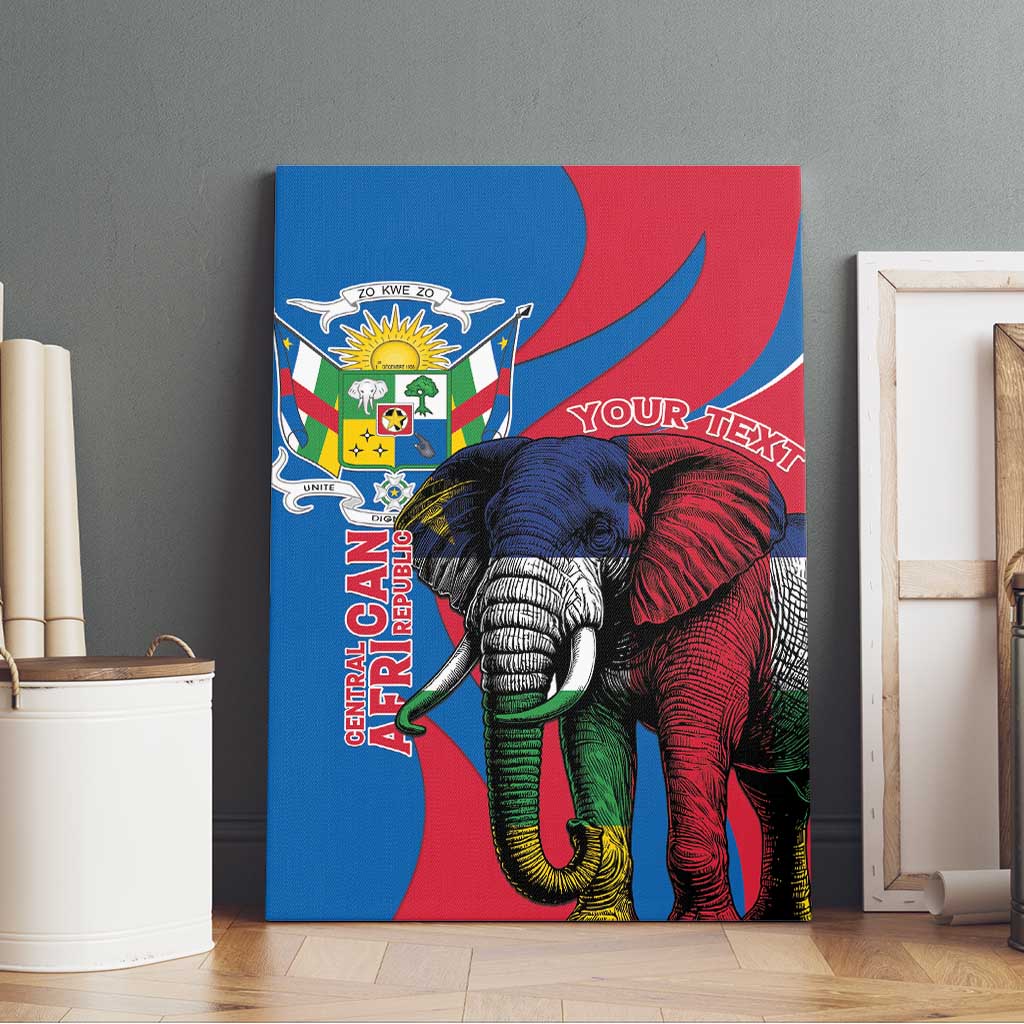 Personalised Central African Republic Canvas Wall Art Elephant Coat Of Arms