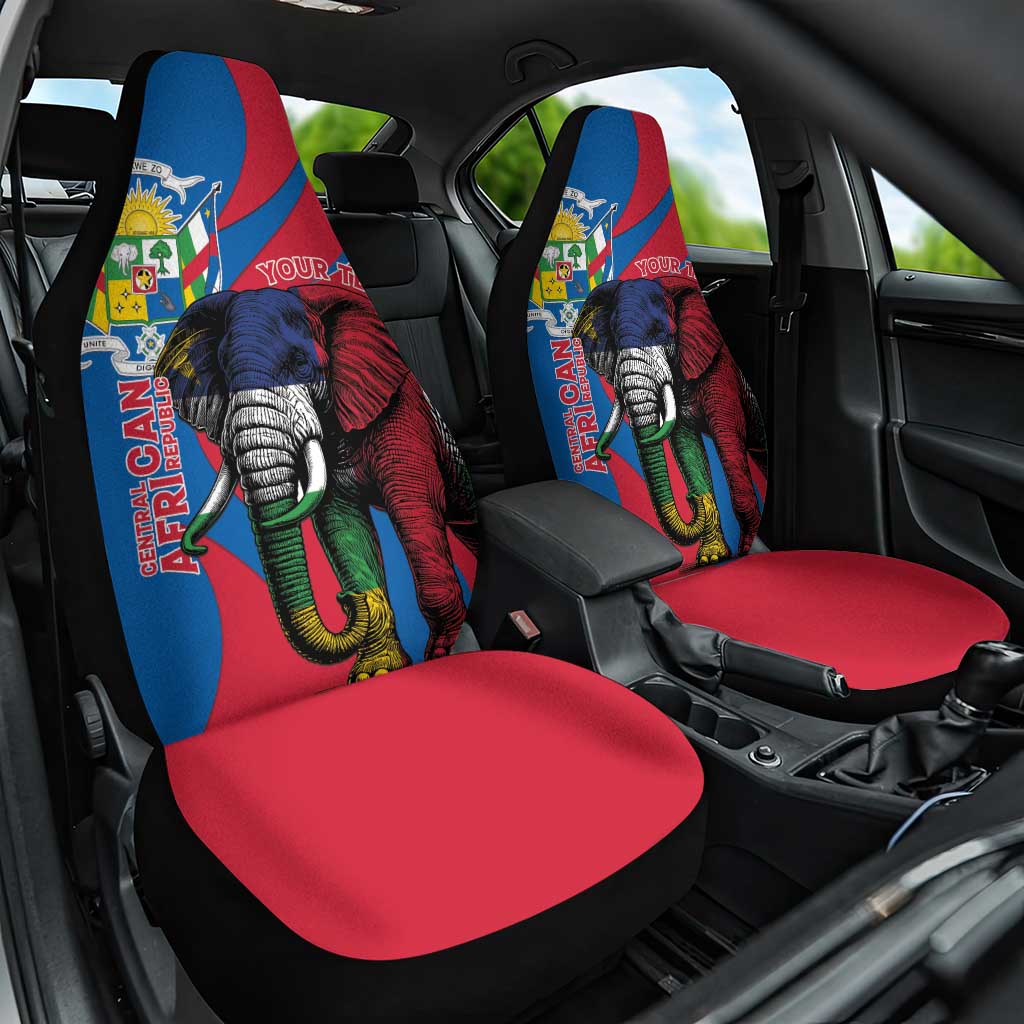 Personalised Central African Republic Car Seat Cover Elephant Coat Of Arms