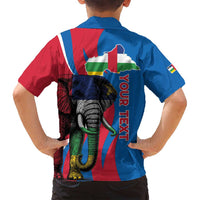 Personalised Central African Republic Family Matching Long Sleeve Bodycon Dress and Hawaiian Shirt Elephant Coat Of Arms