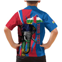 Personalised Central African Republic Family Matching Mermaid Dress and Hawaiian Shirt Elephant Coat Of Arms