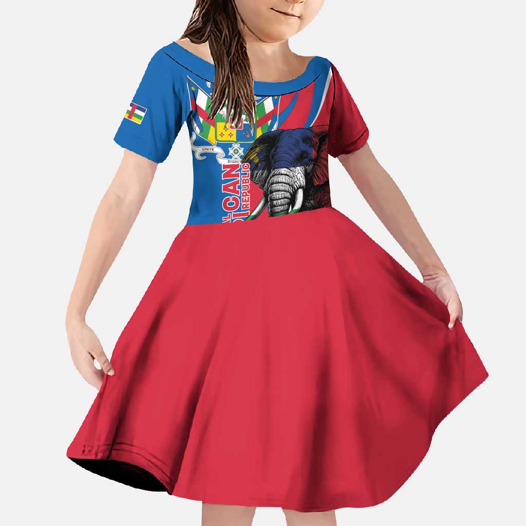 Personalised Central African Republic Family Matching Mermaid Dress and Hawaiian Shirt Elephant Coat Of Arms
