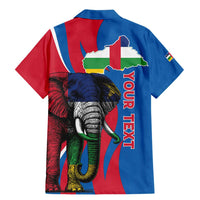 Personalised Central African Republic Family Matching Mermaid Dress and Hawaiian Shirt Elephant Coat Of Arms