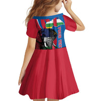 Personalised Central African Republic Family Matching Off Shoulder Maxi Dress and Hawaiian Shirt Elephant Coat Of Arms