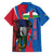 Personalised Central African Republic Family Matching Off Shoulder Maxi Dress and Hawaiian Shirt Elephant Coat Of Arms