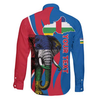 Personalised Central African Republic Family Matching Off Shoulder Maxi Dress and Hawaiian Shirt Elephant Coat Of Arms