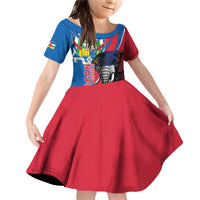 Personalised Central African Republic Family Matching Off Shoulder Short Dress and Hawaiian Shirt Elephant Coat Of Arms