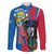 Personalised Central African Republic Family Matching Off Shoulder Short Dress and Hawaiian Shirt Elephant Coat Of Arms
