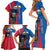 Personalised Central African Republic Family Matching Short Sleeve Bodycon Dress and Hawaiian Shirt Elephant Coat Of Arms