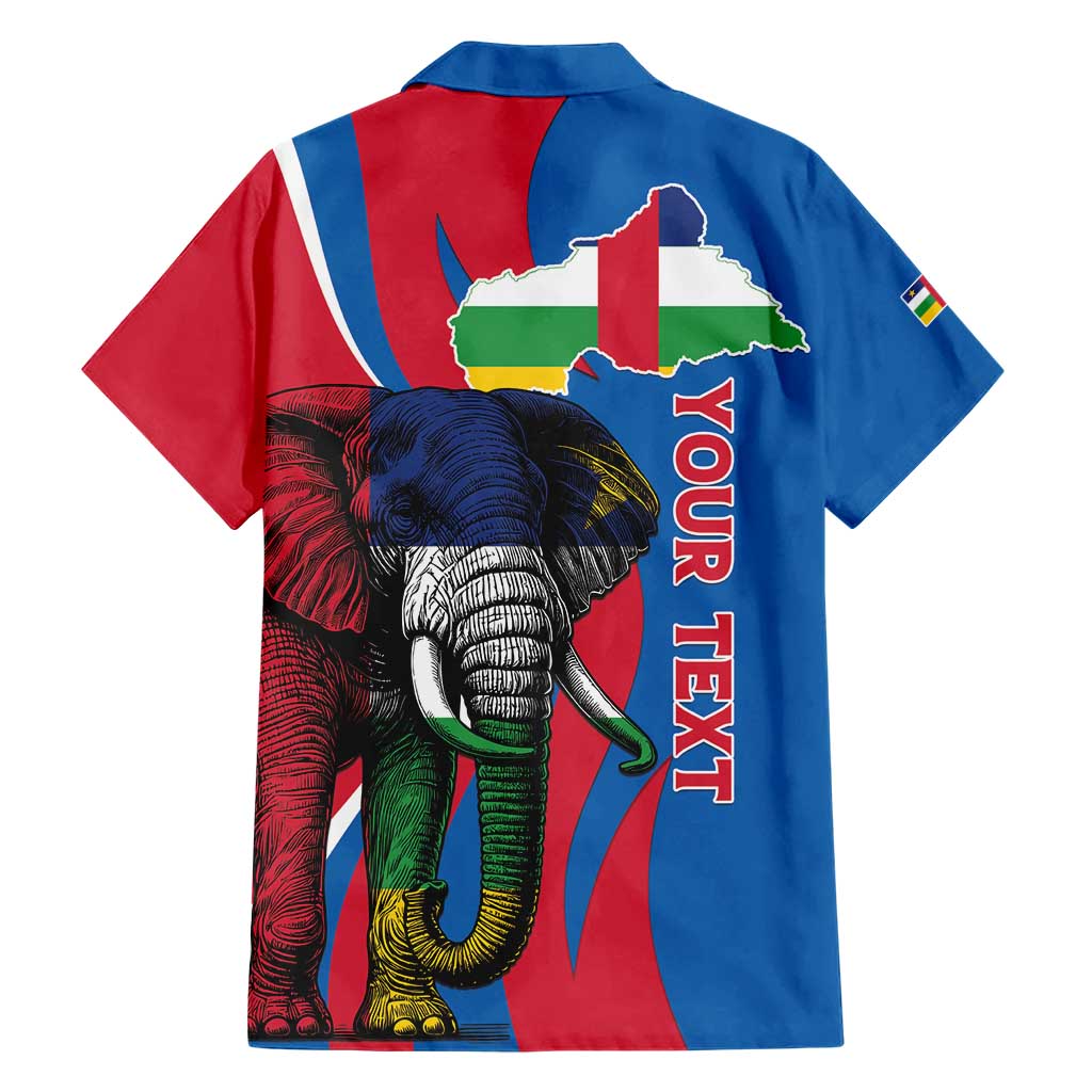 Personalised Central African Republic Family Matching Short Sleeve Bodycon Dress and Hawaiian Shirt Elephant Coat Of Arms