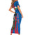Personalised Central African Republic Family Matching Short Sleeve Bodycon Dress and Hawaiian Shirt Elephant Coat Of Arms