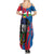 Personalised Central African Republic Family Matching Summer Maxi Dress and Hawaiian Shirt Elephant Coat Of Arms
