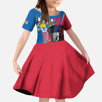 Personalised Central African Republic Family Matching Tank Maxi Dress and Hawaiian Shirt Elephant Coat Of Arms