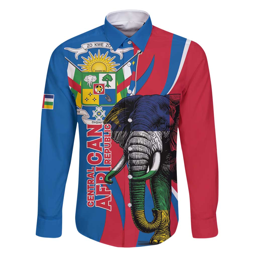 Personalised Central African Republic Family Matching Tank Maxi Dress and Hawaiian Shirt Elephant Coat Of Arms