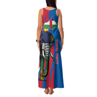 Personalised Central African Republic Family Matching Tank Maxi Dress and Hawaiian Shirt Elephant Coat Of Arms
