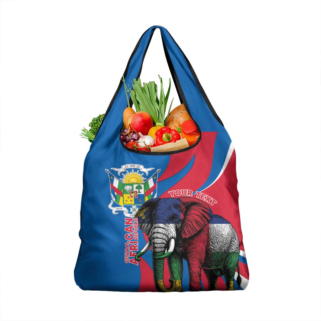 Personalised Central African Republic Grocery Bag Elephant Coat Of Arms