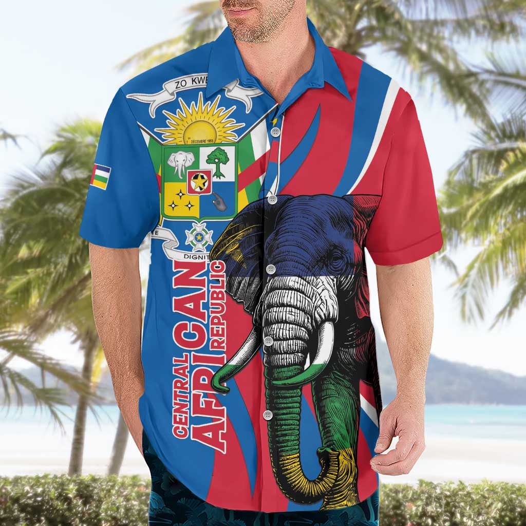 Personalised Central African Republic Hawaiian Shirt Elephant Coat Of Arms