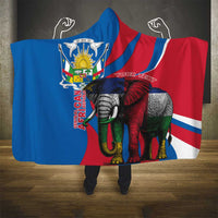Personalised Central African Republic Hooded Blanket Elephant Coat Of Arms