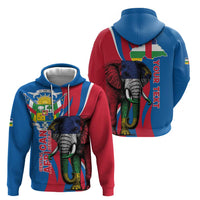Personalised Central African Republic Hoodie Elephant Coat Of Arms