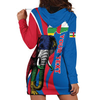 Personalised Central African Republic Hoodie Dress Elephant Coat Of Arms