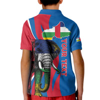 Personalised Central African Republic Kid Polo Shirt Elephant Coat Of Arms