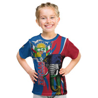 Personalised Central African Republic Kid T Shirt Elephant Coat Of Arms