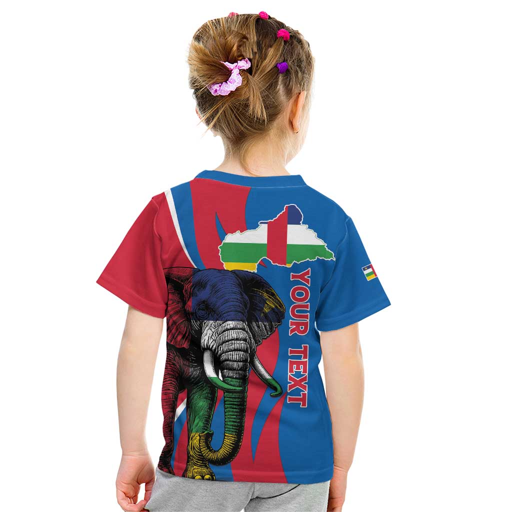Personalised Central African Republic Kid T Shirt Elephant Coat Of Arms