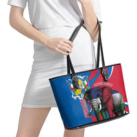Personalised Central African Republic Leather Tote Bag Elephant Coat Of Arms