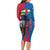 Personalised Central African Republic Long Sleeve Bodycon Dress Elephant Coat Of Arms