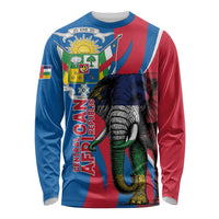 Personalised Central African Republic Long Sleeve Shirt Elephant Coat Of Arms