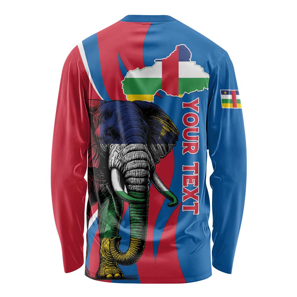 Personalised Central African Republic Long Sleeve Shirt Elephant Coat Of Arms