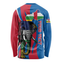 Personalised Central African Republic Long Sleeve Shirt Elephant Coat Of Arms