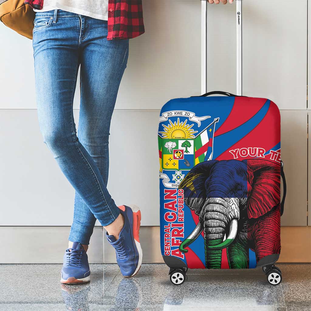 Personalised Central African Republic Luggage Cover Elephant Coat Of Arms