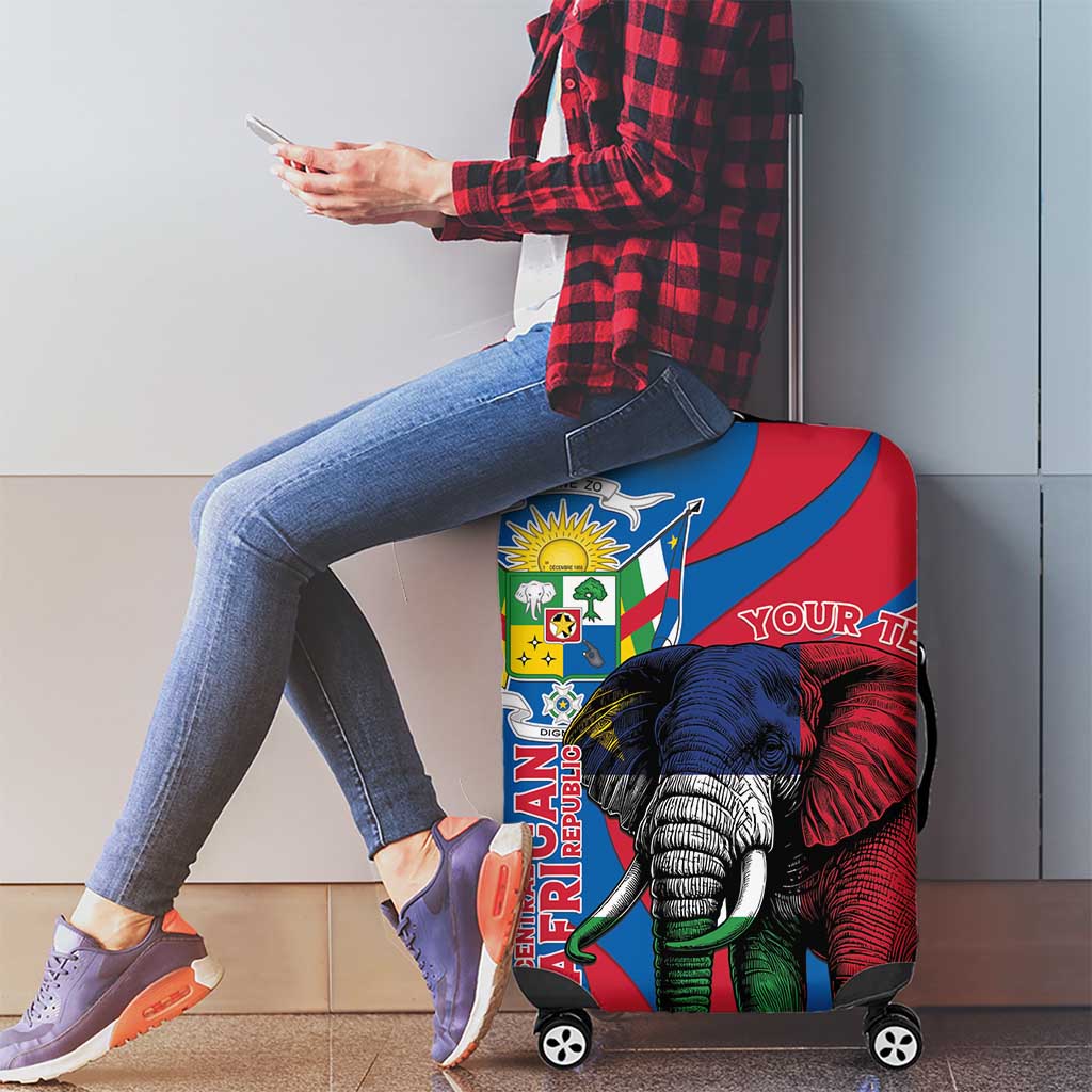 Personalised Central African Republic Luggage Cover Elephant Coat Of Arms