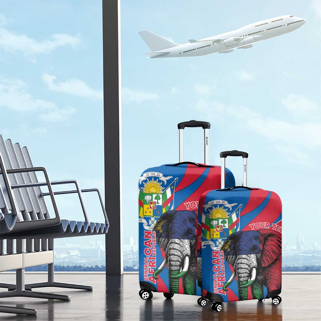 Personalised Central African Republic Luggage Cover Elephant Coat Of Arms
