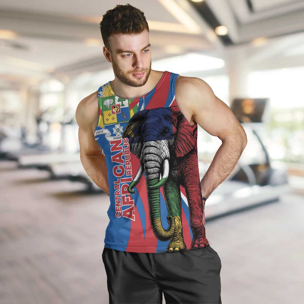Personalised Central African Republic Men Tank Top Elephant Coat Of Arms