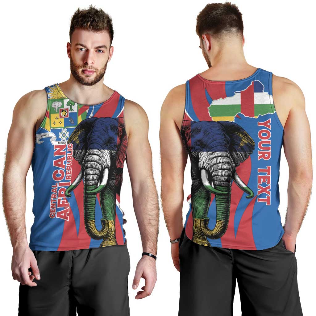 Personalised Central African Republic Men Tank Top Elephant Coat Of Arms