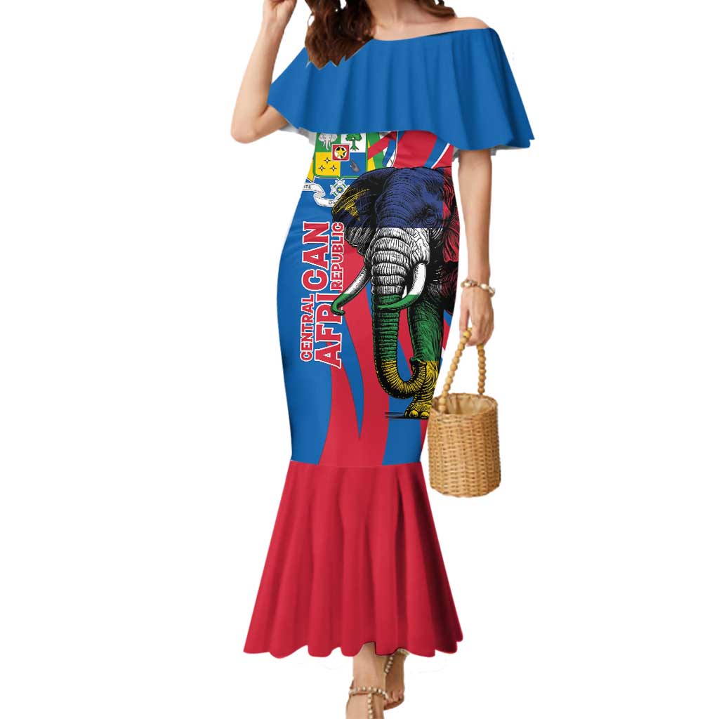 Personalised Central African Republic Mermaid Dress Elephant Coat Of Arms