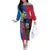 Personalised Central African Republic Off The Shoulder Long Sleeve Dress Elephant Coat Of Arms