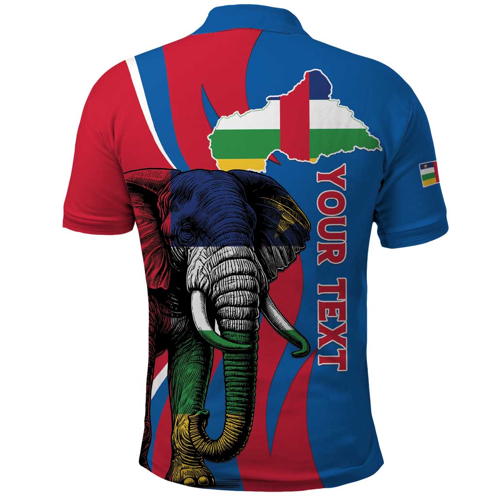 Personalised Central African Republic Polo Shirt Elephant Coat Of Arms