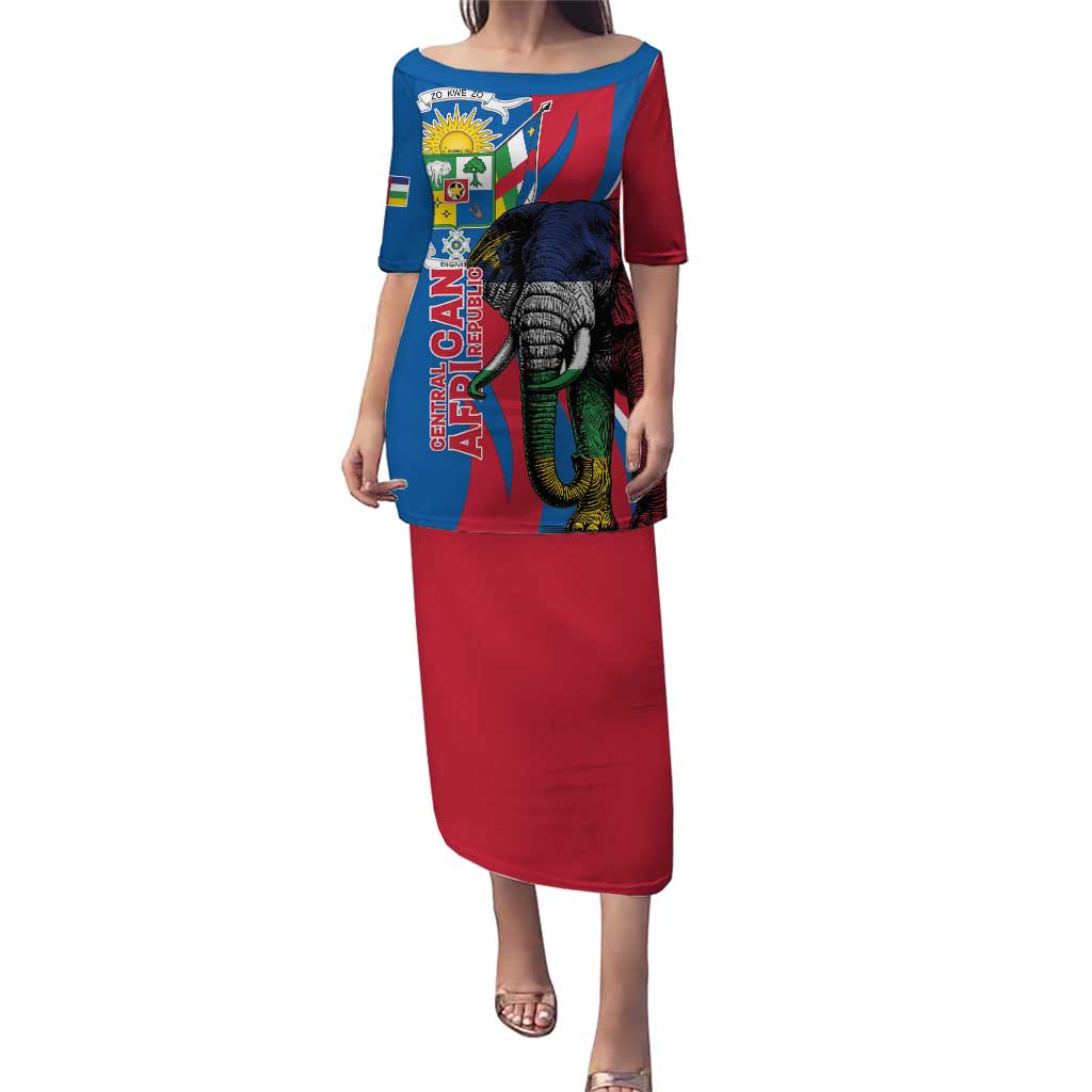 Personalised Central African Republic Puletasi Elephant Coat Of Arms